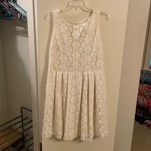 Cream colored, lace dress